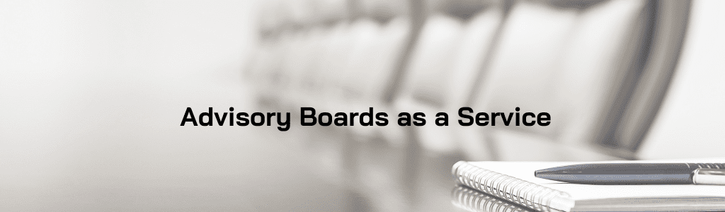 Advisory Boards as a Service flyer on the website